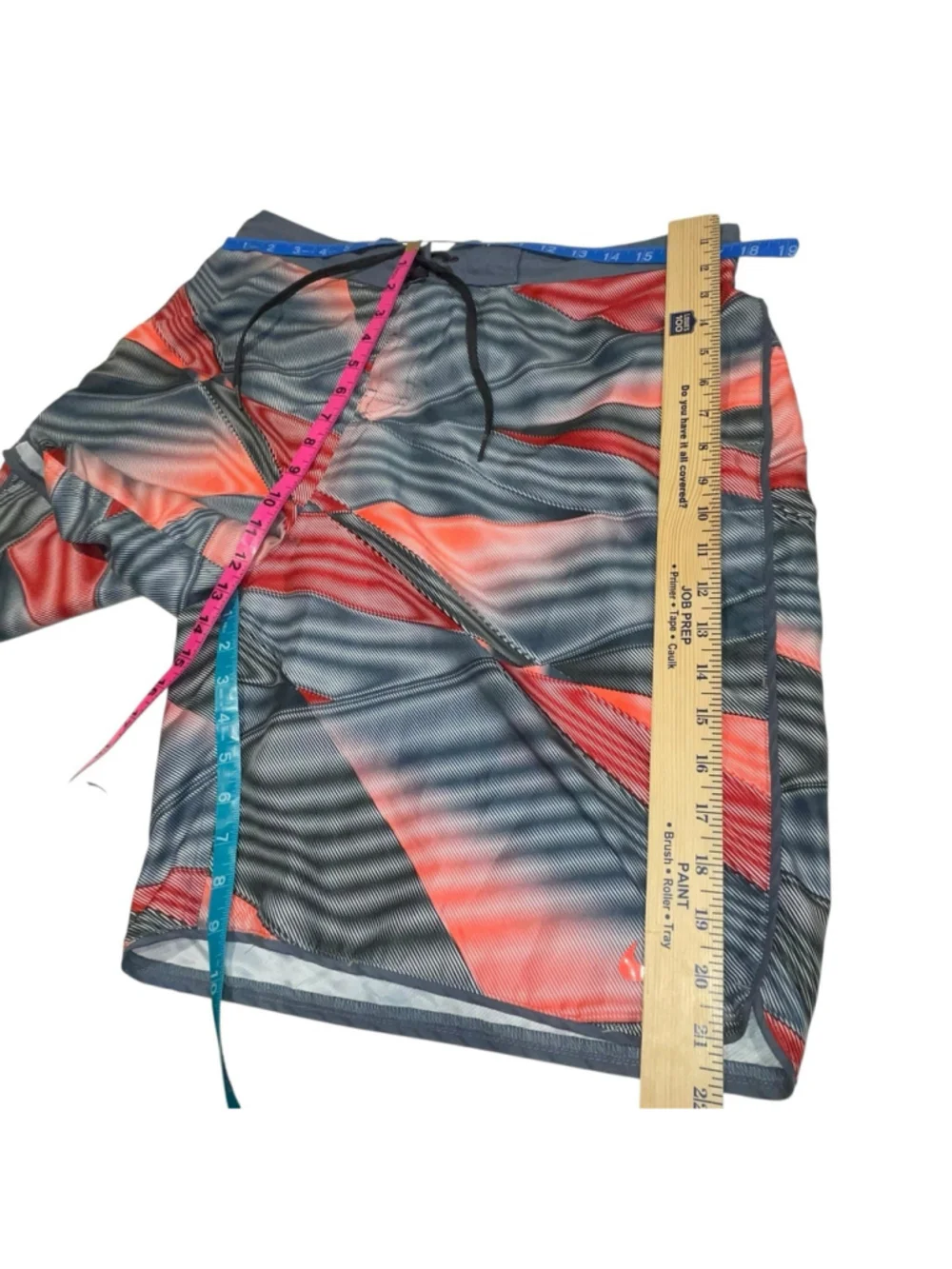 Nike Mens XXL Swim Trunks Gray Coral Red Peach Drawstring‎ Board Shorts Beach